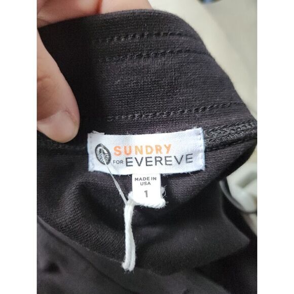 NWT Sundry for Evereve Black Pull On Cotton/Modal "Sunday Skirt" size 1 or Small - Picture 8 of 9